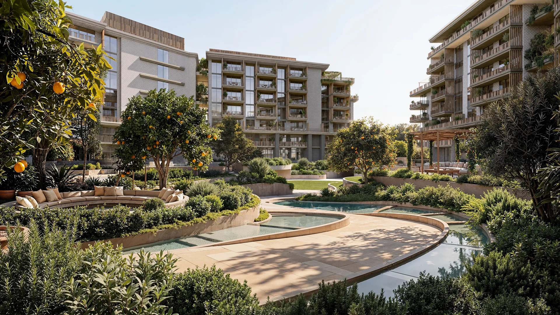 Arancia Yards water feature
